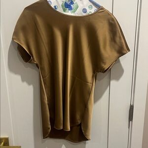 Club Monaco Satin Brown Blouse